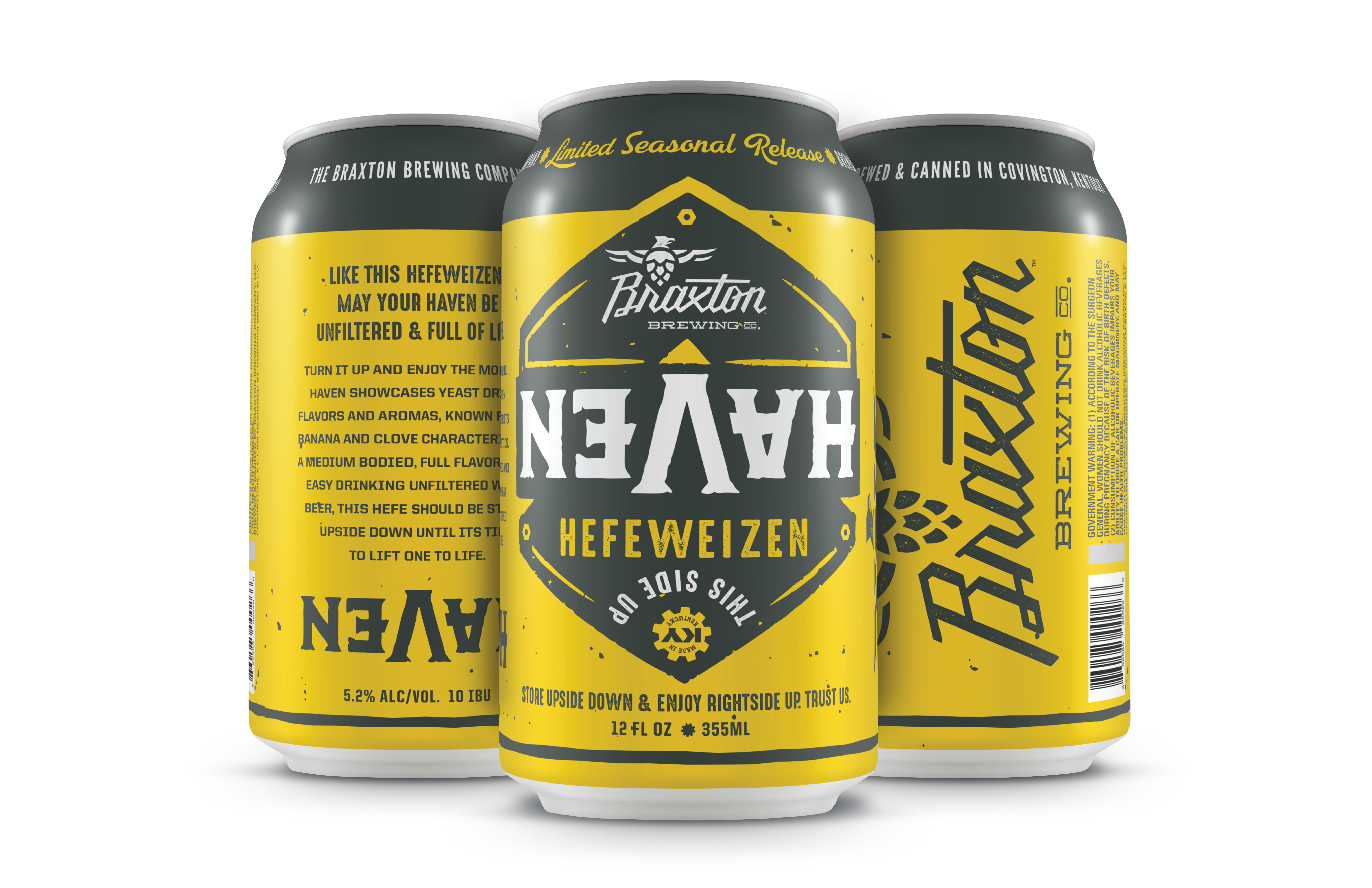 Braxton Brewing Release Haven Hefeweizen in Upside Down Cans Brewbound