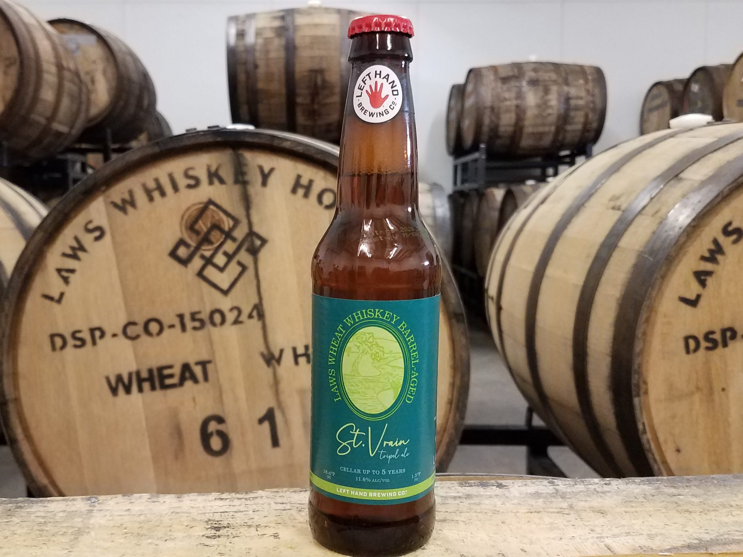 Left Hand Brewing & Laws Whiskey House Release Wheat Whiskey Barrel